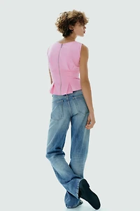 PLEATED ZIP TOP