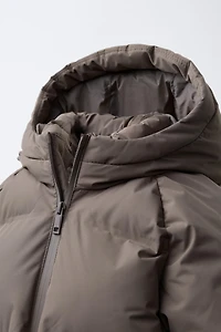 WATER REPELLENT HOODED PUFFER COAT