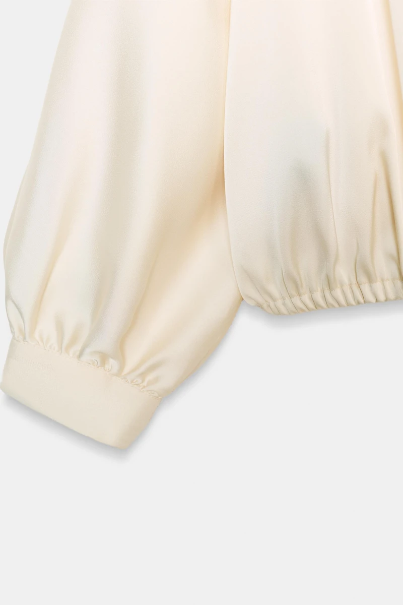 SATIN EFFECT WRAP BLOUSE