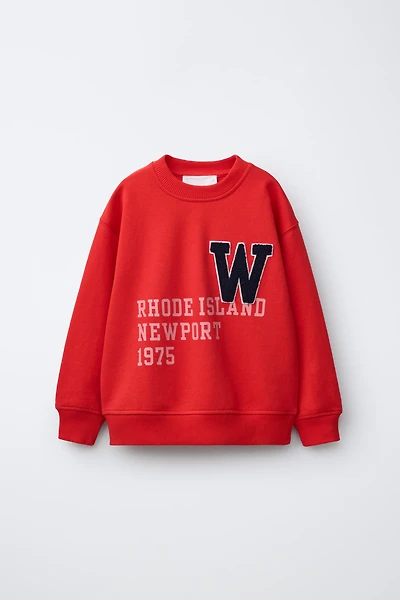 LOOP PATCH TEXT PRINT SWEATSHIRT