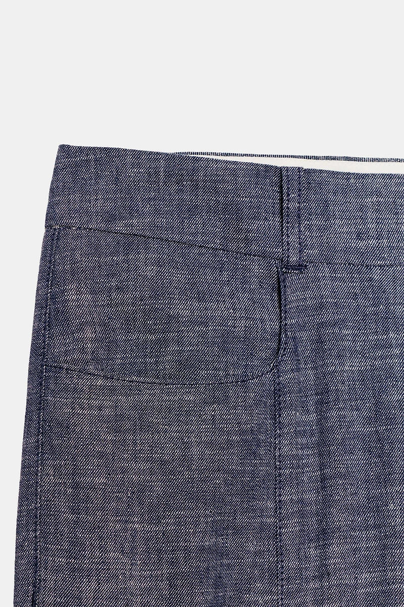 PANTALON MINI FLARE AVEC LIN