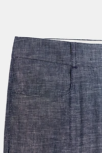 PANTALON MINI FLARE AVEC LIN