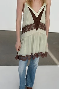 SHORT COMBINATION LACE DRESS