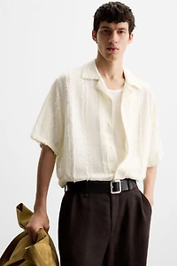JACQUARD FRAYED SHIRT