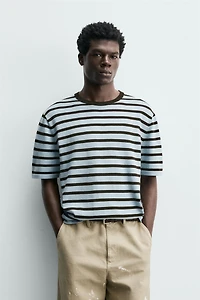 STRIPED COTTON KNIT T-SHIRT