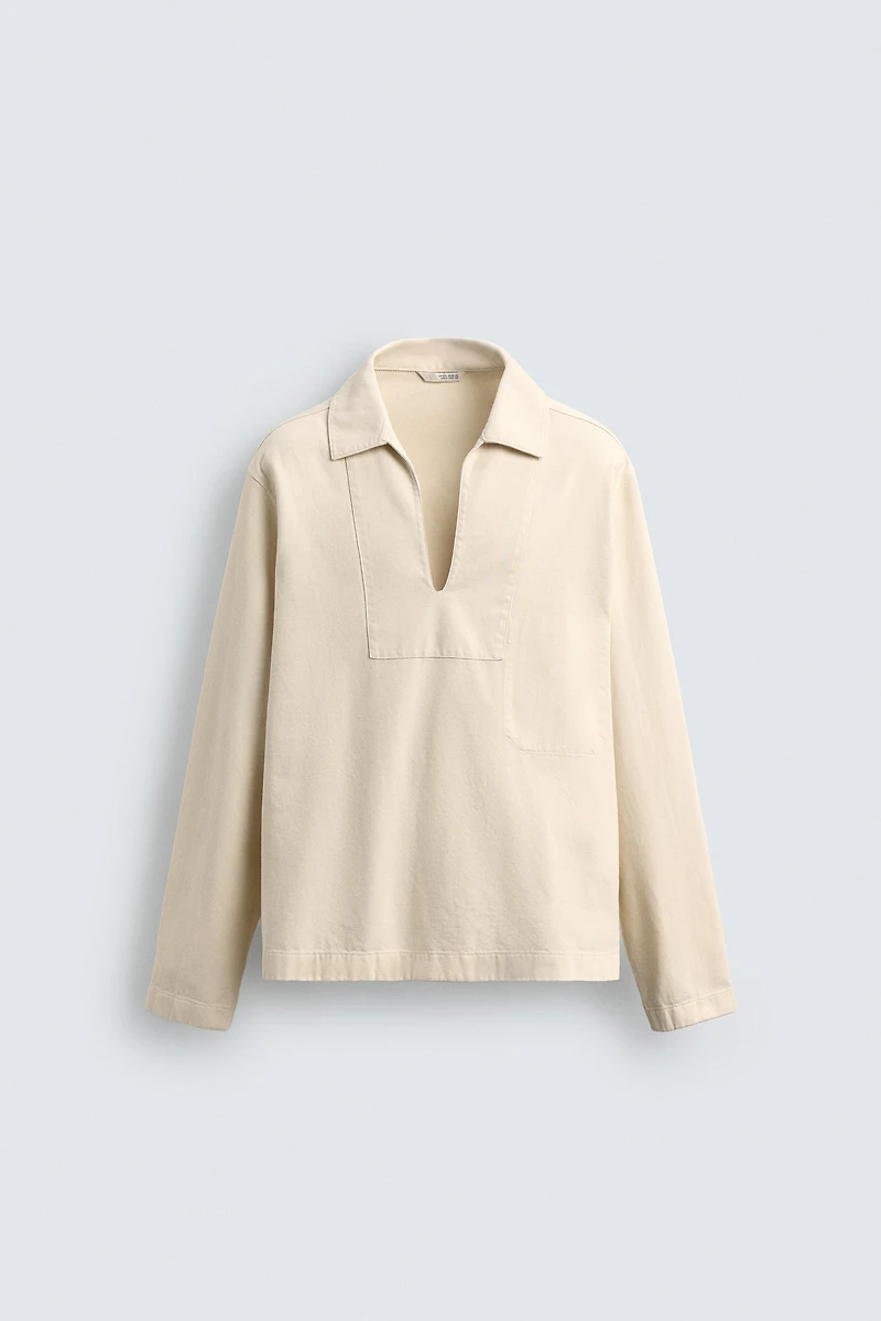 WASHED TEXTURED OVERSHIRT