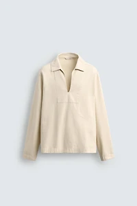 WASHED TEXTURED OVERSHIRT