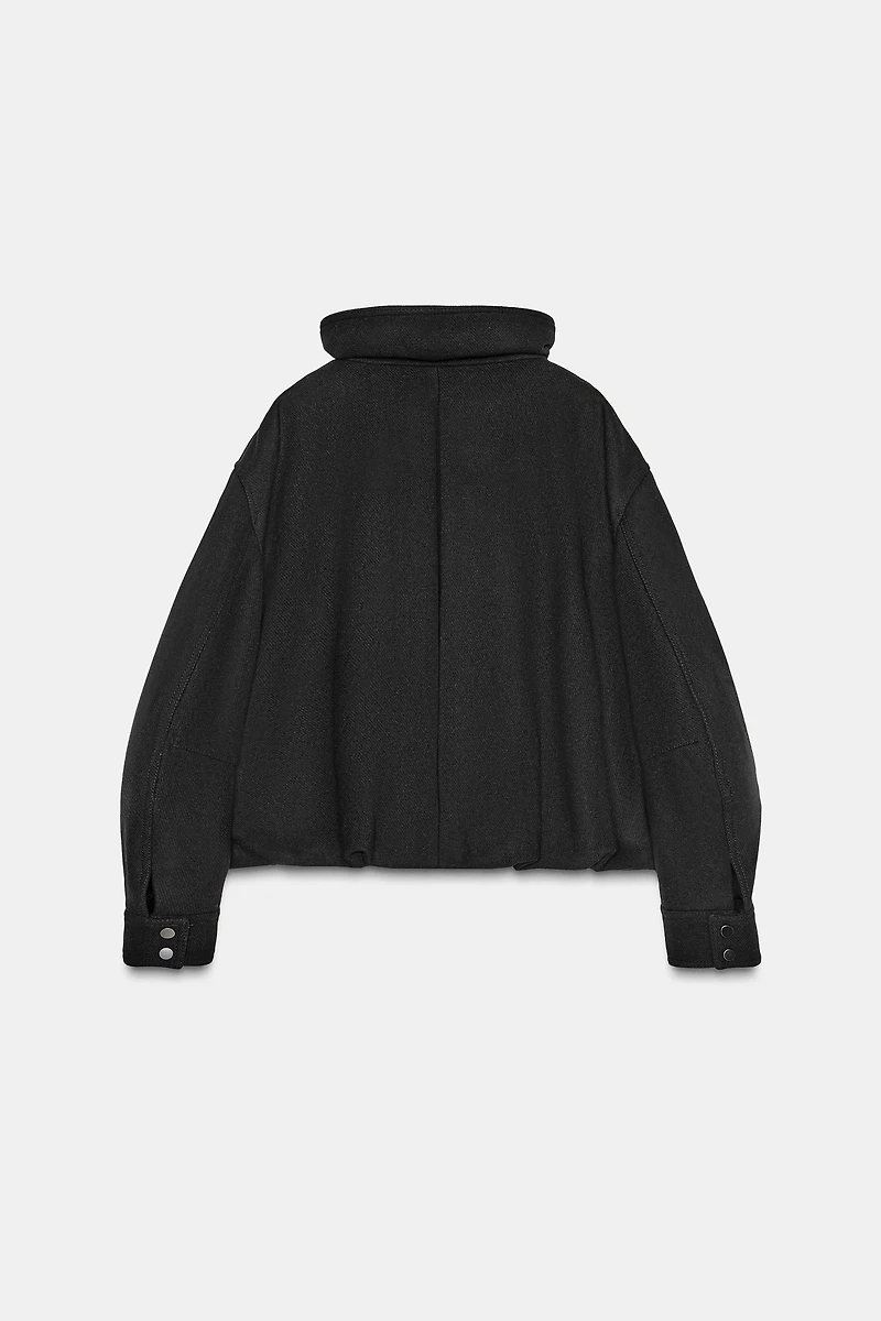 ZW COLLECTION MINIMAL WOOL BOMBER JACKET
