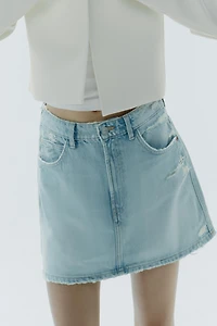 RIPPED TRF DENIM SKIRT