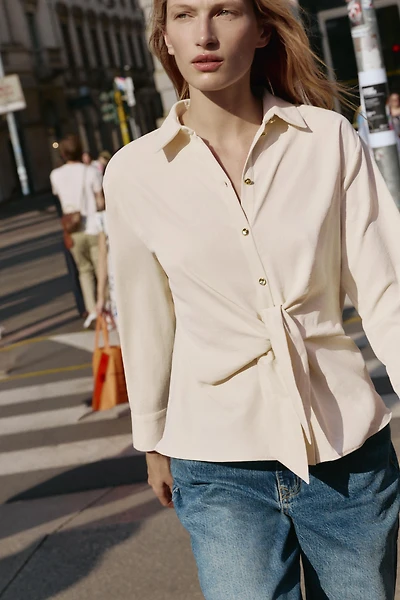 KNOTTED WAIST SHIRT