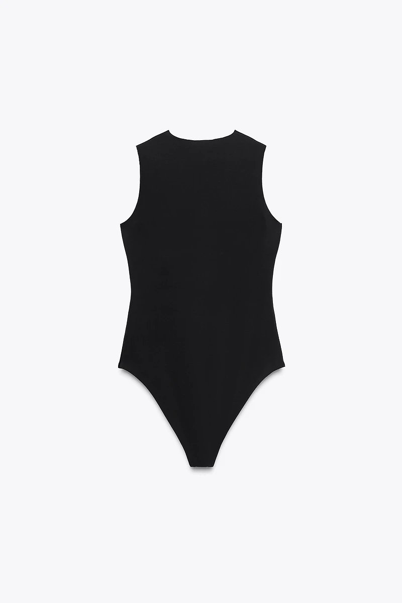 V-NECK POLYAMIDE BODYSUIT