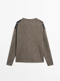 Wool argyle knit cardigan