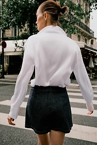 Z1975 DENIM CROSSOVER BUTTON SKORT