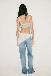 TRF MID-RISE WIDE LEG SCARF JEANS