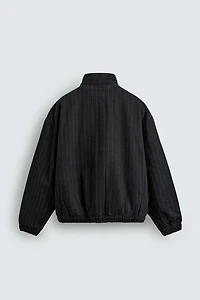 VESTE EN DENIM À RAYURES BRODÉE