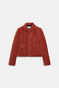 VELVET JACKET WITH SHOULDER PADS