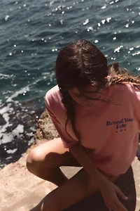 WASHED EFFECT TEXT T-SHIRT