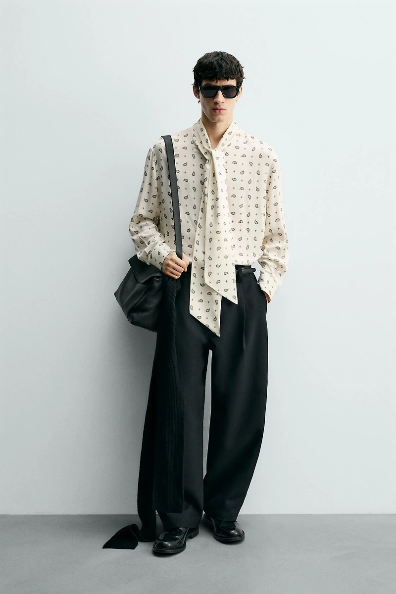 CHEMISE À IMPRIMÉ CACHEMIRE ET NŒUD