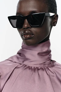 TIED SATIN EFFECT SHIRT