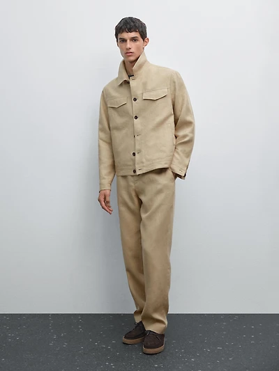 100% linen total look jacket