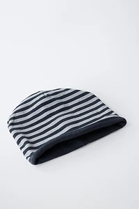 REVERSIBLE RIBBED STRIPED HAT