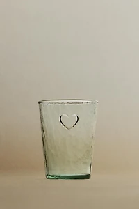 CHRISTMAS HEART GLASS TUMBLER