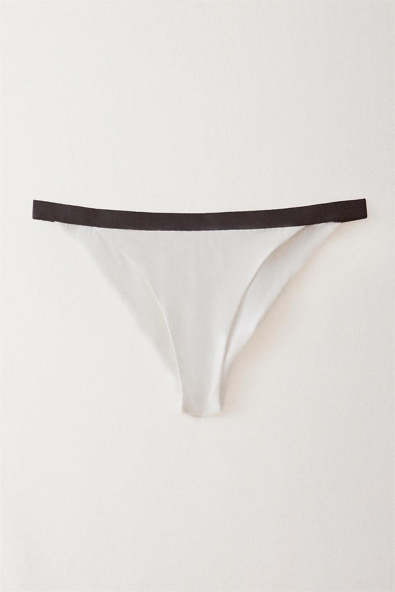 CONTRAST BAND BEACH BIKINI BOTTOM