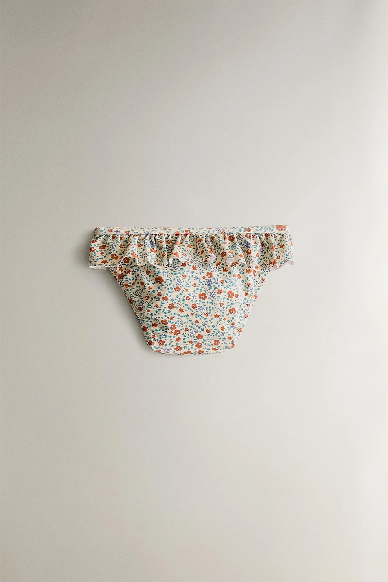 KIDS' TROPICAL FLOWER RUFFLE DIAPER COVER