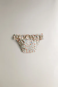 KIDS' TROPICAL FLOWER RUFFLE DIAPER COVER