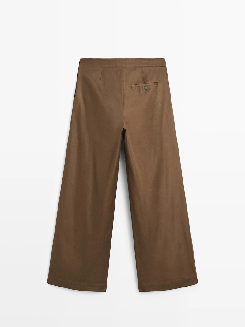 High-waist wide-leg trousers