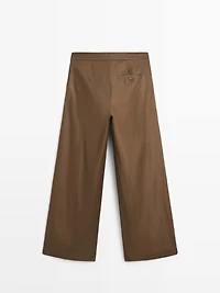 High-waist wide-leg trousers