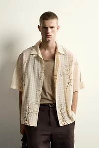LEAF EMBROIDERED JACQUARD SHIRT