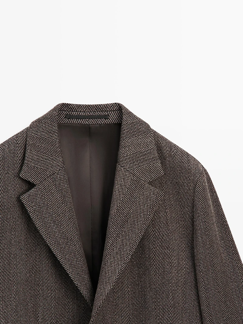 Long herringbone coat - LIMITED