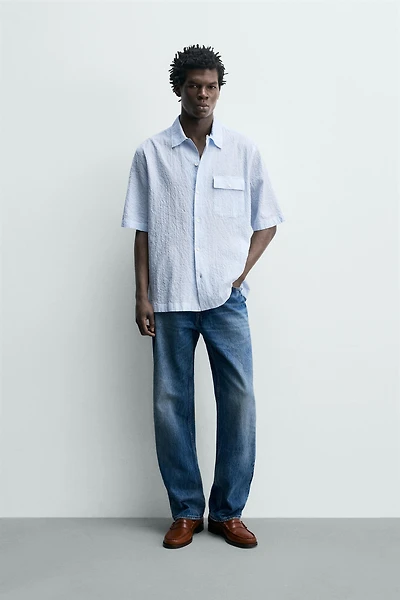 CHEMISE À CARREAUX TEXTURÉE