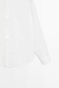 Chemise regular fit 100 % lin à col officier