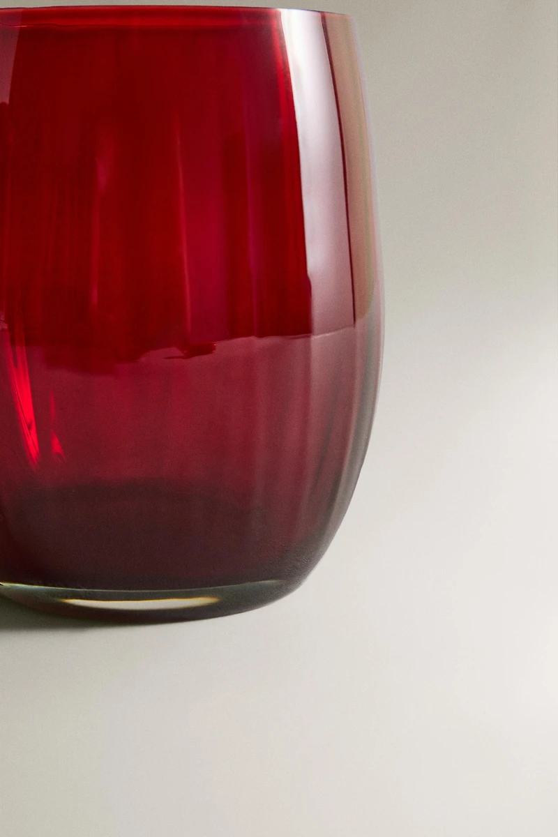 CHRISTMAS CRYSTALLINE TUMBLER WITH A RAISED DESIGN