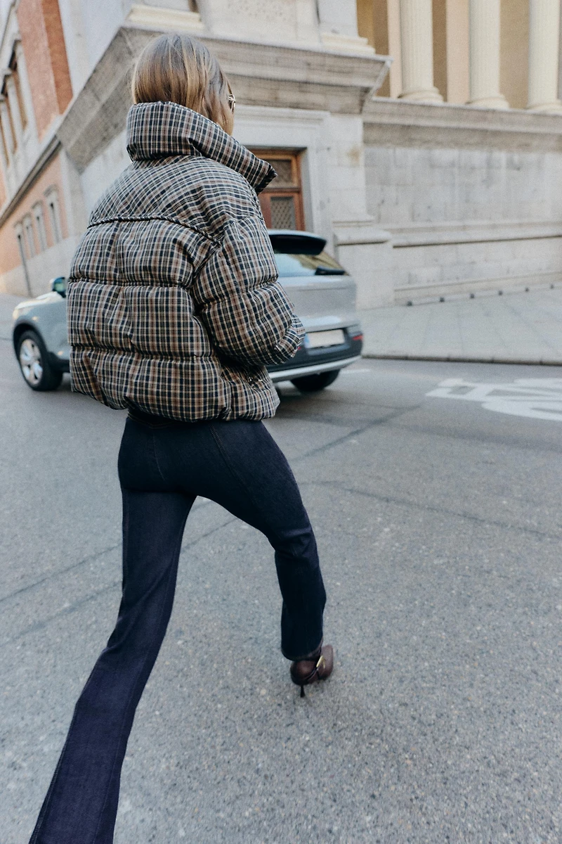 PLAID PUFFER ANORAK