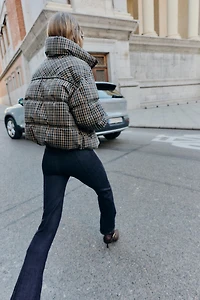 PLAID PUFFER ANORAK