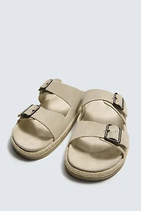 DOUBLE STRAP LEATHER SANDALS