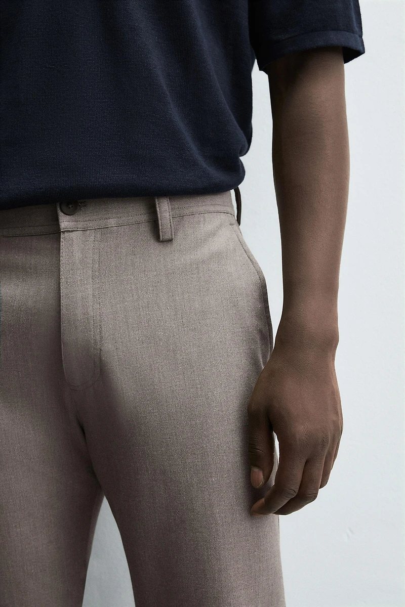 TEXTURED STRETCH PANTS