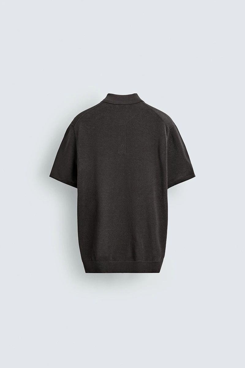TEXTURED KNIT POLO SHIRT