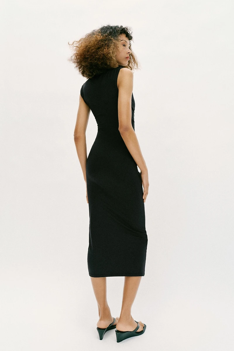 DRAPED MIDI DRESS