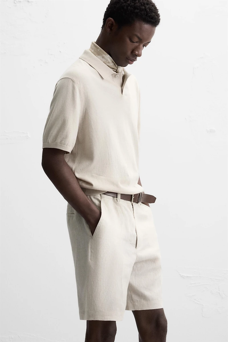 100% LINEN SHORTS