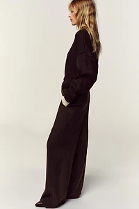 WIDE LEG BELTED PANTS