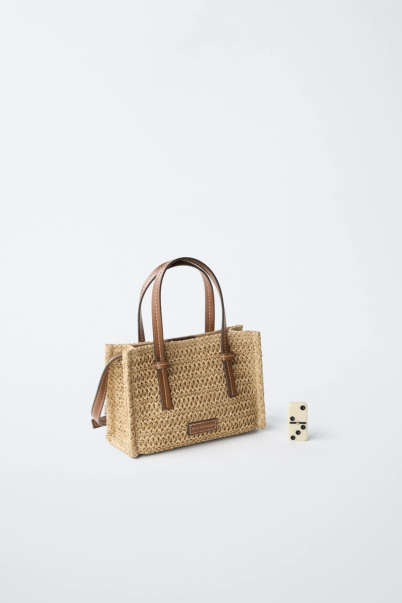 RAFFIA EFFECT CROSSBODY BAG