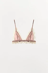 STRIPED LACE BRA