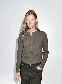 100% wool cardigan with gold buttons