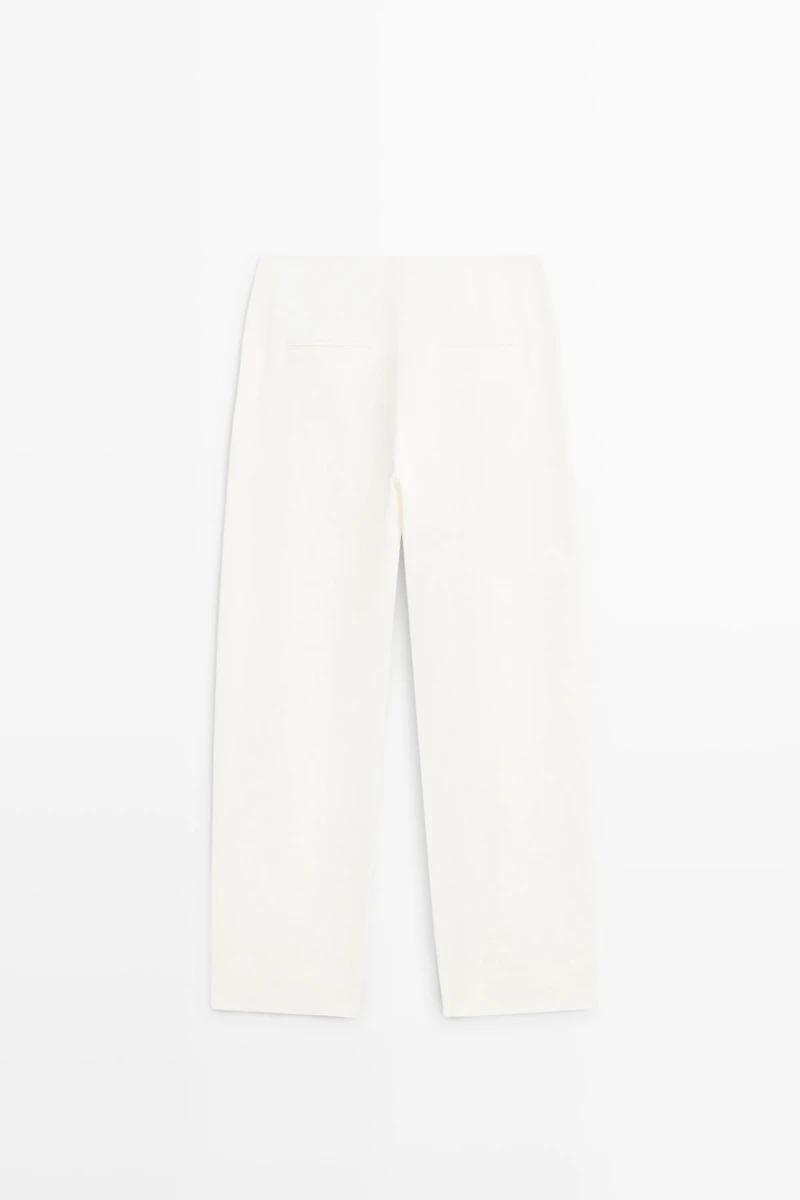 Linen trousers with darts
