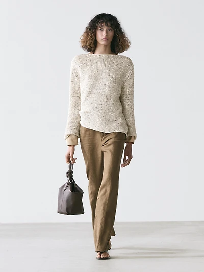 Pull en maille col bateau
