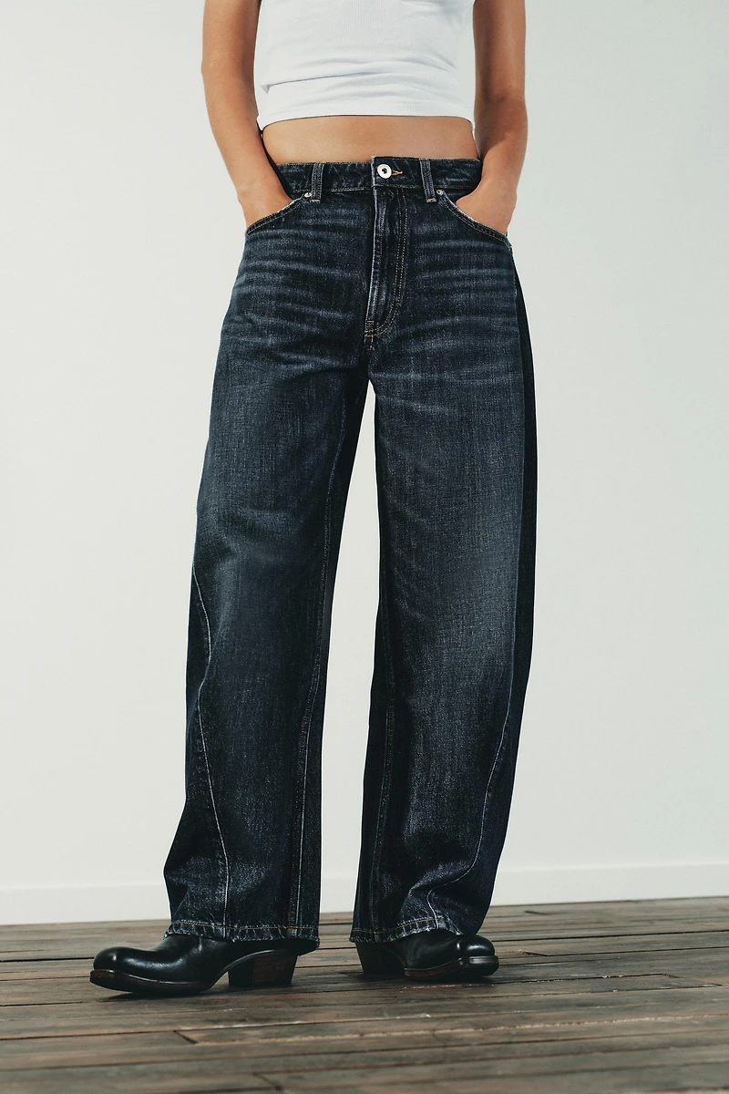 TRF MID-RISE BAGGY BALLOON JEANS